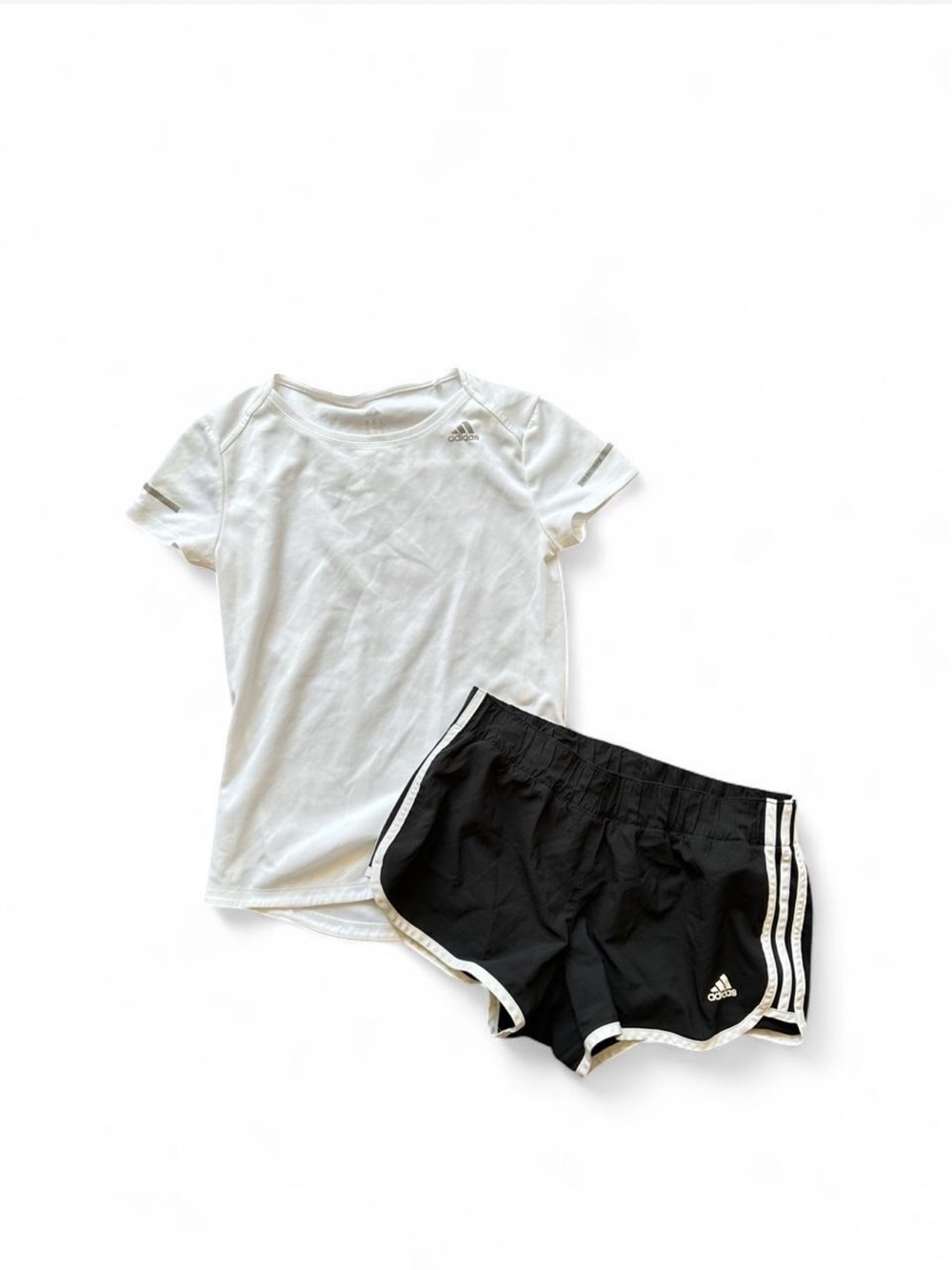 Adidas womenโs white & black two piece workout set bundle#activewear #athletic